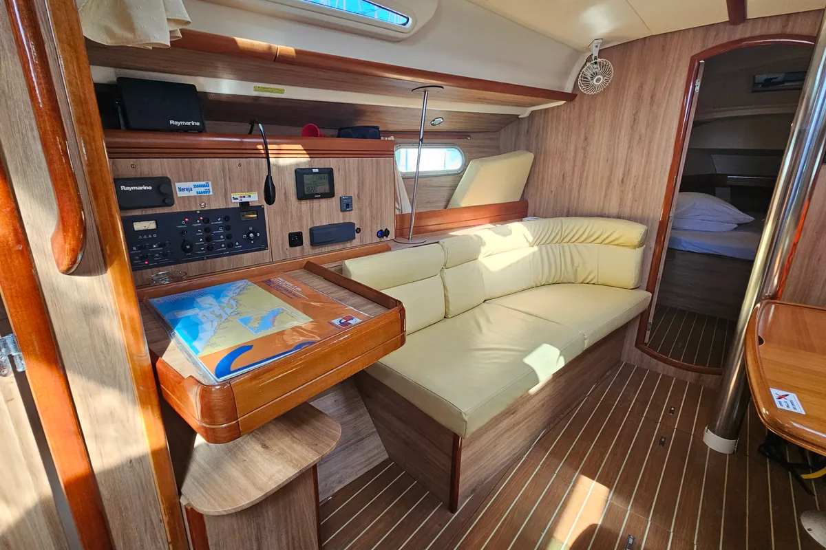 Salon of Nereja, a Jeanneau Sun Odyssey 42i sailboat at Grad Biograd na Moru, Croatia