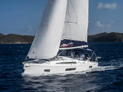 Exterior view of Beneteau Oceanis 46.1, a sailboat at Road Town, British Virgin Islands