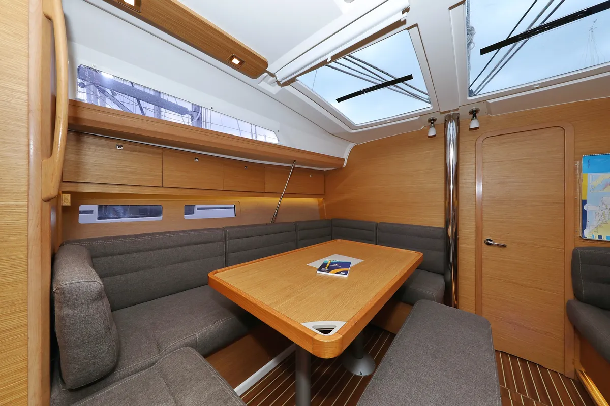 Salon of La Vie, a Dufour 412 GL sailboat at Grad Biograd na Moru, Croatia