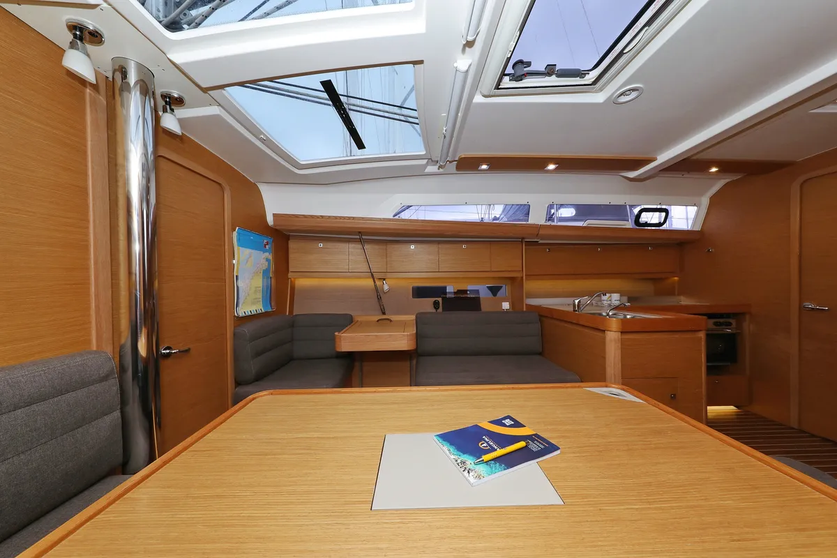 Salon of La Vie, a Dufour 412 GL sailboat at Grad Biograd na Moru, Croatia