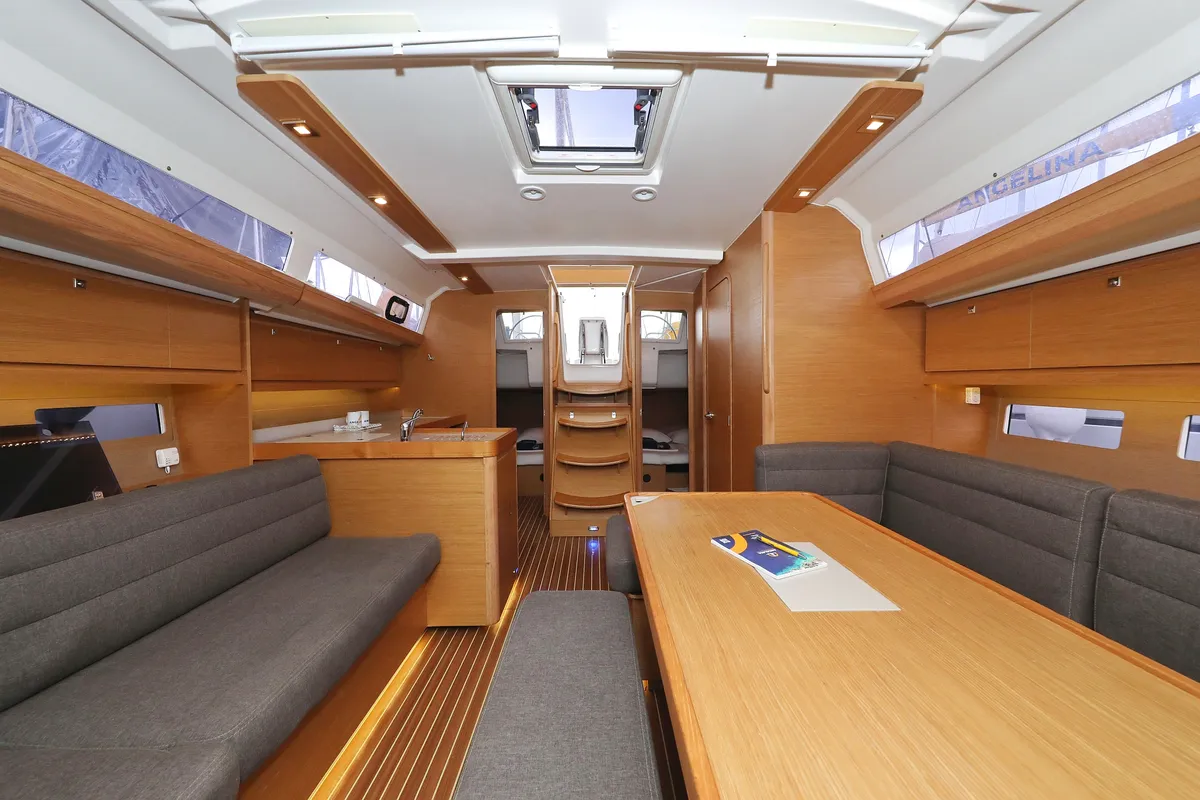 Salon of La Vie, a Dufour 412 GL sailboat at Grad Biograd na Moru, Croatia