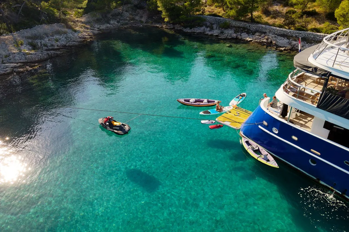 Exterior view of Lupus Mare, a Custom Made Lupus Mare motorboat at Split, Croatia
