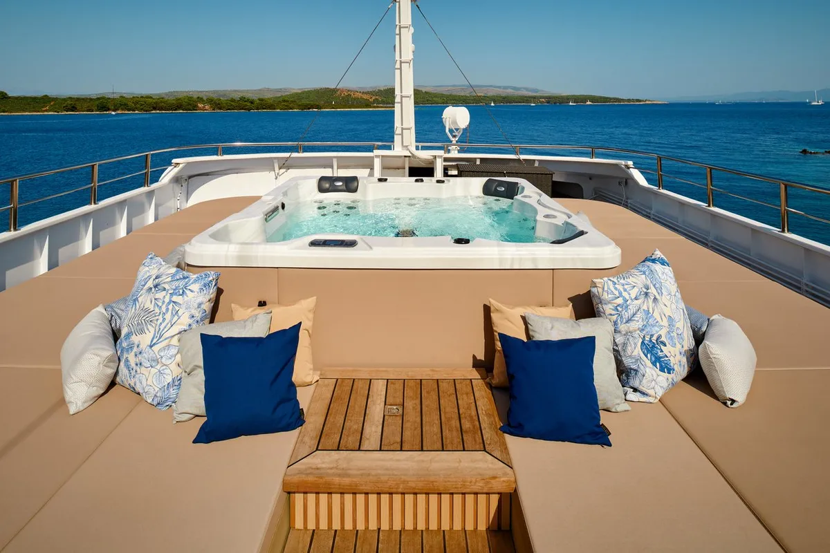 Salon of Lupus Mare, a Custom Made Lupus Mare motorboat at Split, Croatia