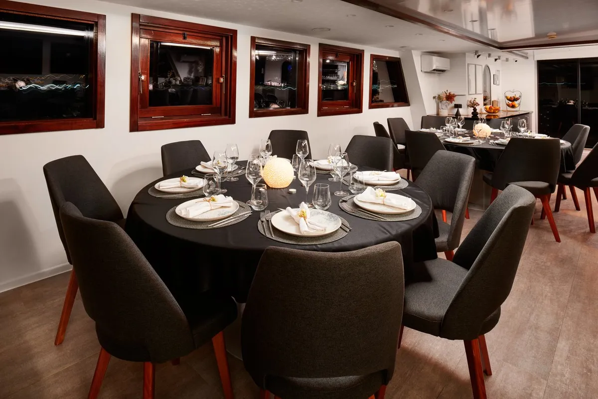 Salon of Lupus Mare, a Custom Made Lupus Mare motorboat at Split, Croatia