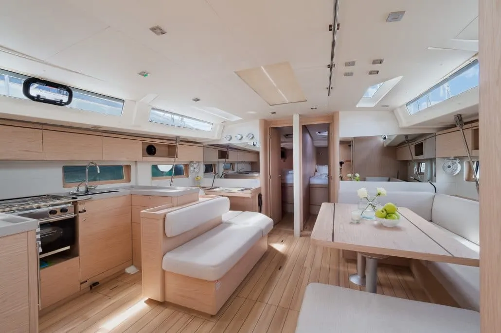 Galley of Barracuda (Refit 2026 - A/C - Generator - Electric Heads - 12 Pax), a Beneteau Oceanis 51.1 sailboat at Kontokali,…