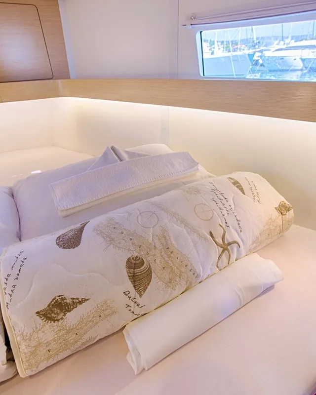 Cabin on Lion, a Elan Impression 45 sailboat at Split, Croatia