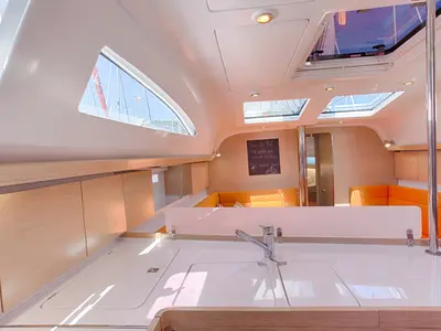 Galley of Lion, a Elan Impression 45 sailboat at Split, Croatia