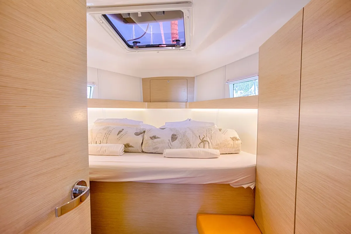 Cabin on Lion, a Elan Impression 45 sailboat at Split, Croatia
