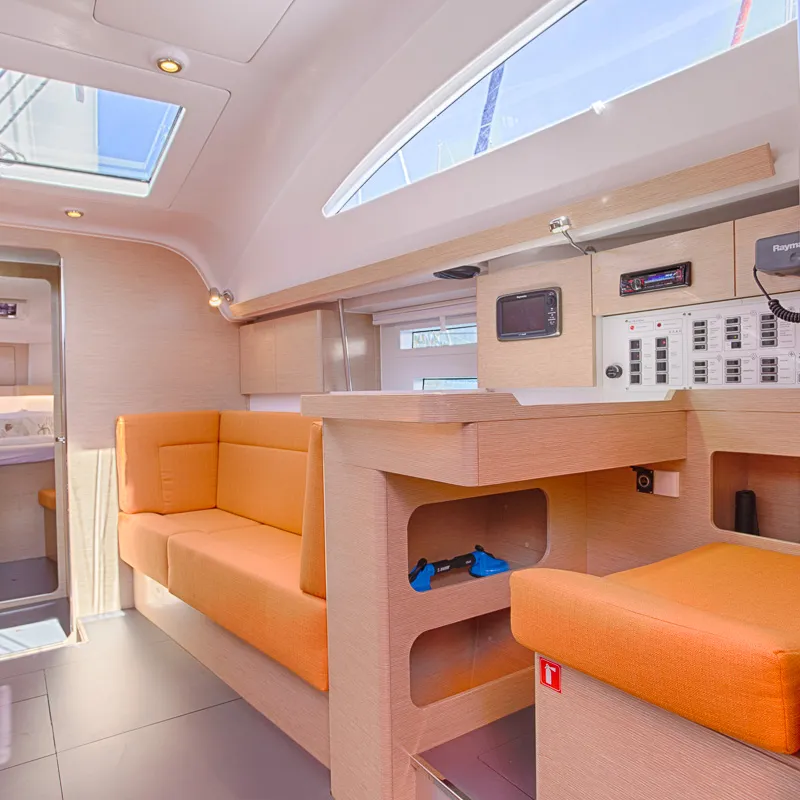 Salon of Lion, a Elan Impression 45 sailboat at Split, Croatia