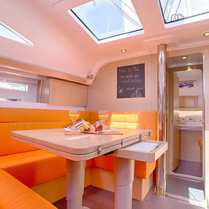 Salon of Lion, a Elan Impression 45 sailboat at Split, Croatia