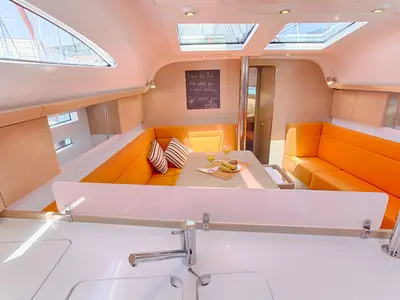 Salon of Lion, a Elan Impression 45 sailboat at Split, Croatia