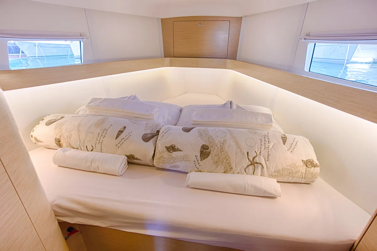 Cabin on Lion, a Elan Impression 45 sailboat at Split, Croatia