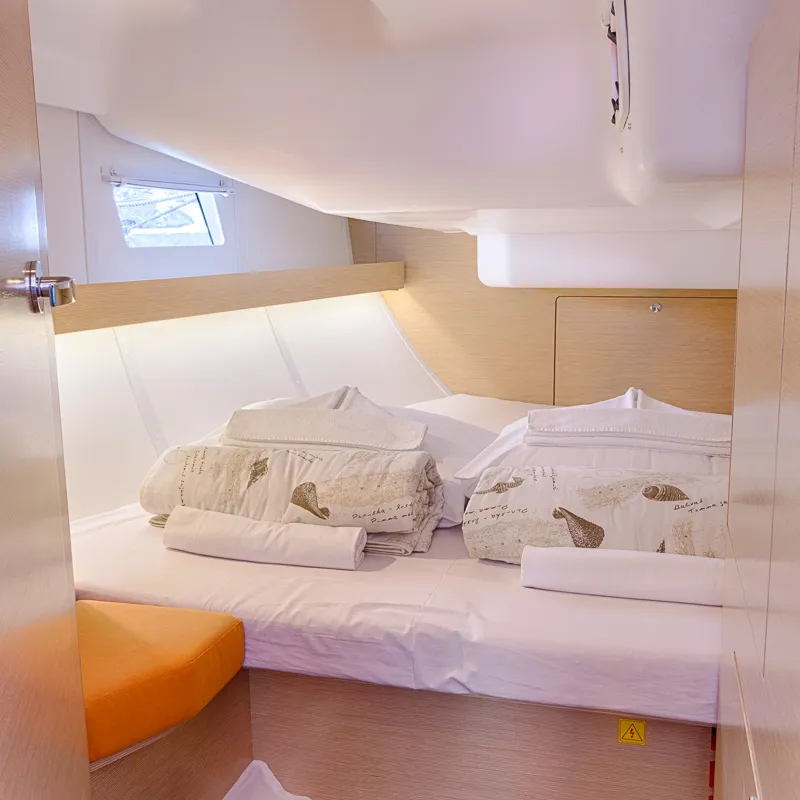 Cabin on Lion, a Elan Impression 45 sailboat at Split, Croatia