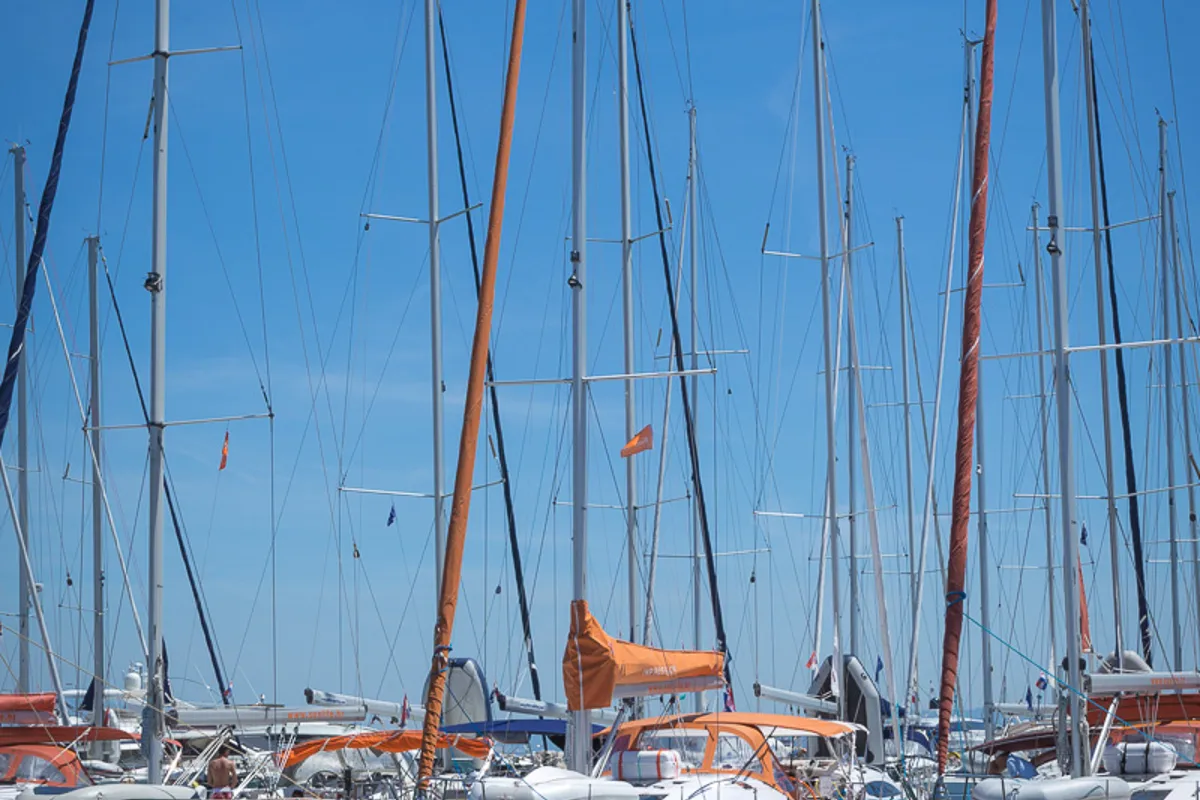 Exterior view of Lion, a Elan Impression 45 sailboat at Split, Croatia