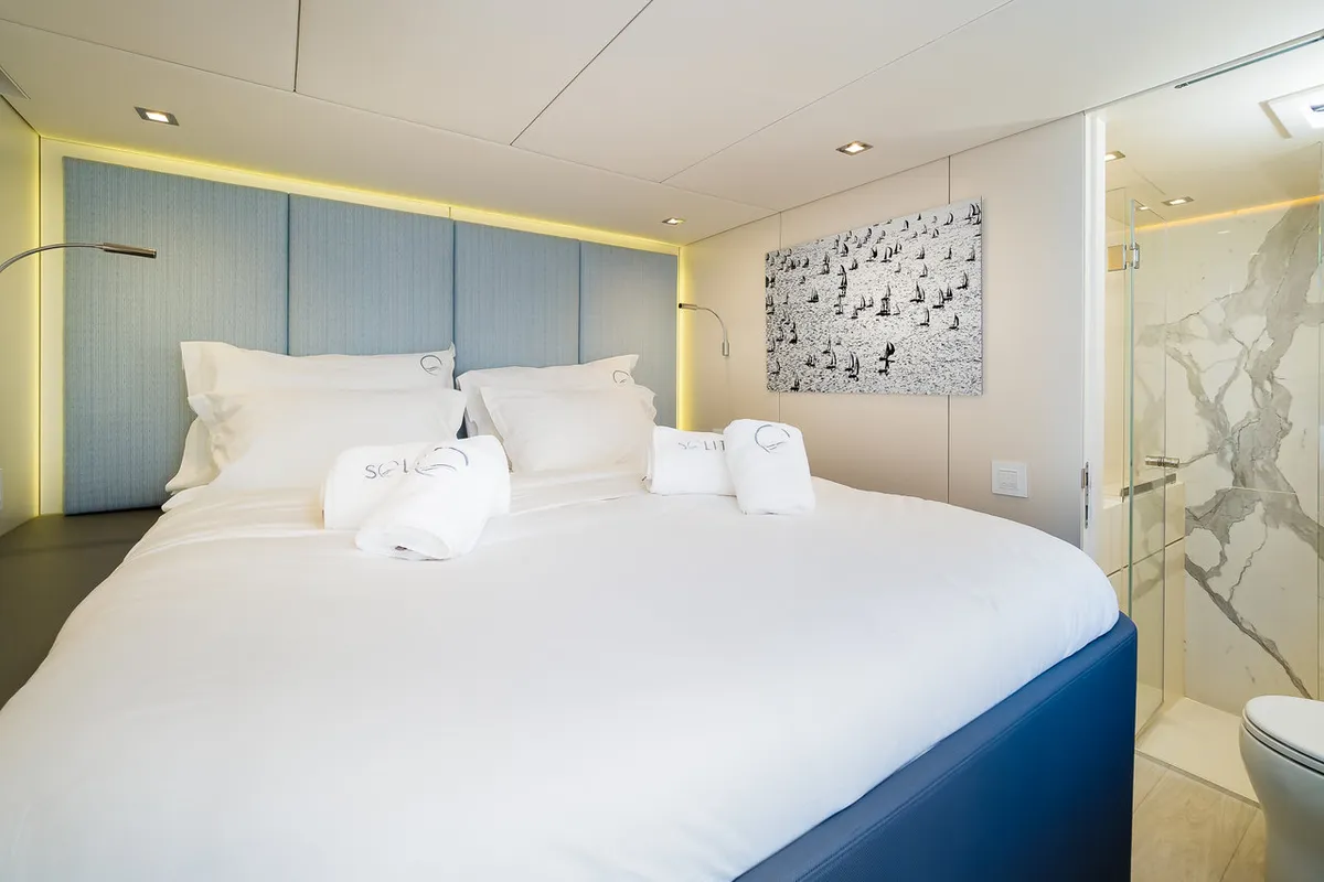 Cabin on Solitaire, a Sunreef 50 catamaran at Grad Kaštela, Croatia