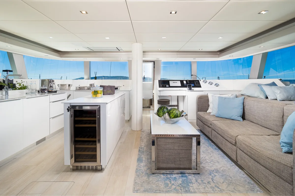 Galley of Solitaire, a Sunreef 50 catamaran at Grad Kaštela, Croatia