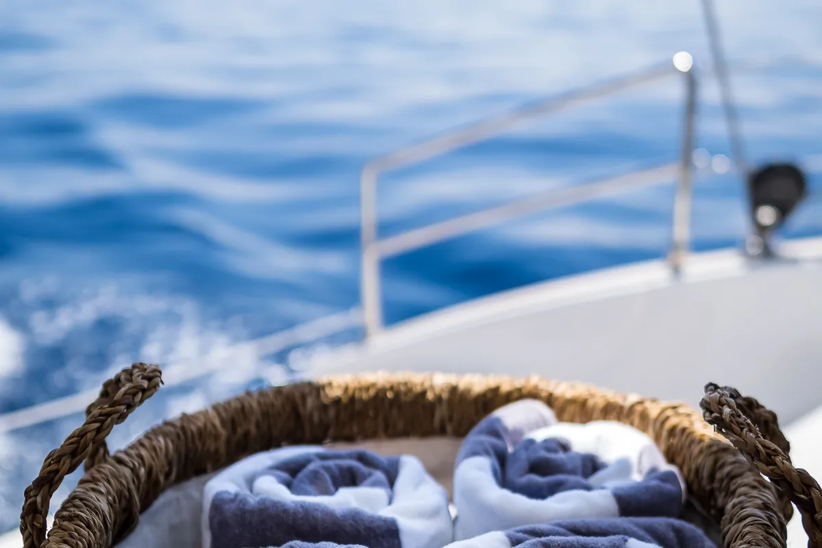 Solitaire, a Sunreef 50 catamaran at Grad Kaštela, Croatia