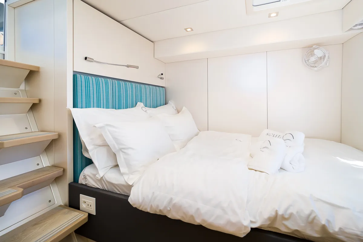 Cabin on Solitaire, a Sunreef 50 catamaran at Grad Kaštela, Croatia