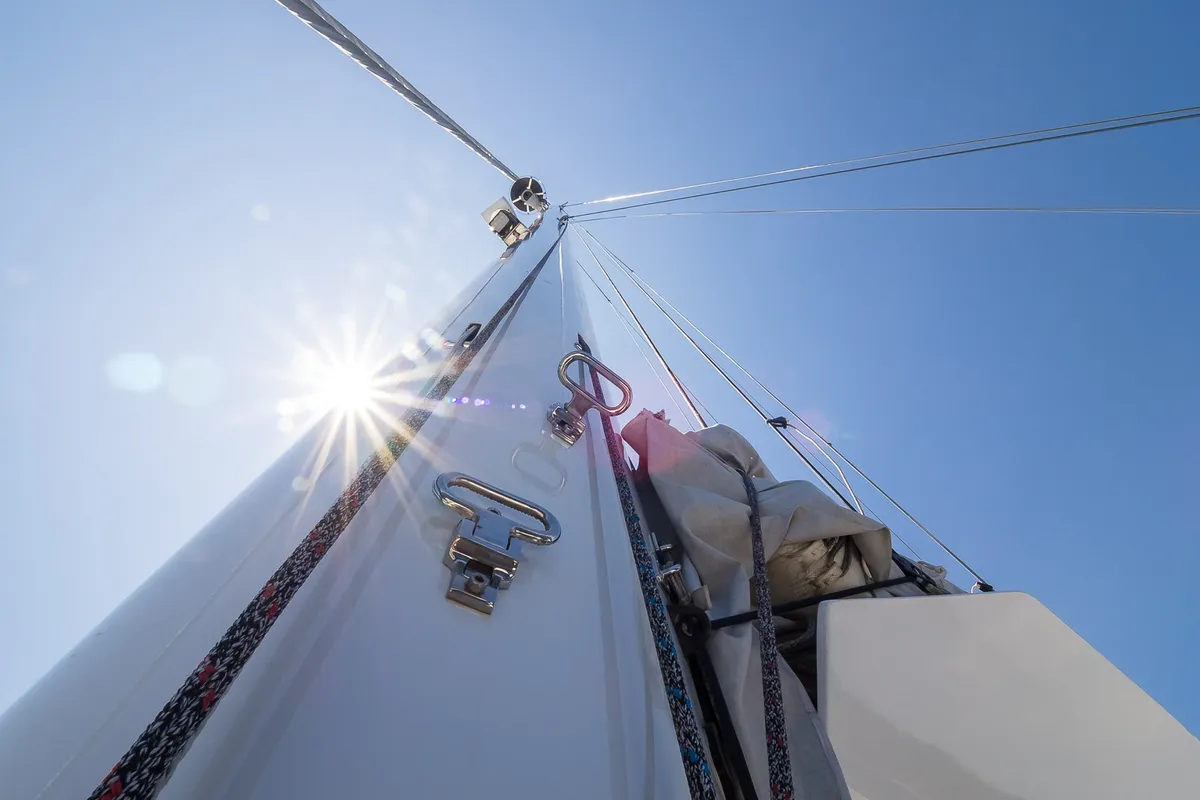 Solitaire, a Sunreef 50 catamaran at Grad Kaštela, Croatia
