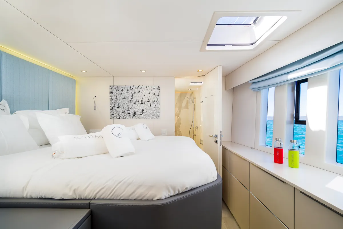 Cabin on Solitaire, a Sunreef 50 catamaran at Grad Kaštela, Croatia