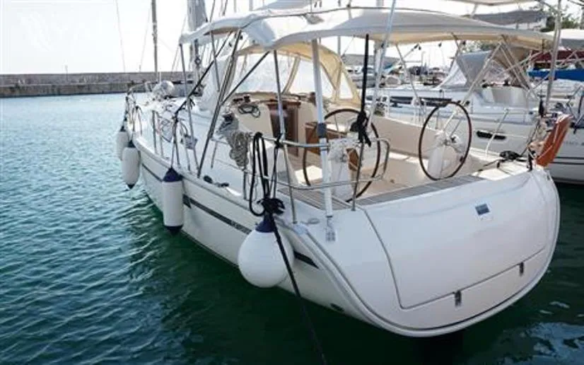 Exterior view of Hermes, a Bavaria Cruiser 41 sailboat at Thessaloniki, Greece