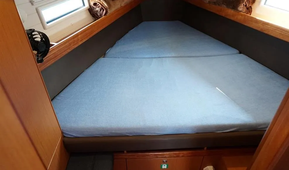 Cabin on Hermes, a Bavaria Cruiser 41 sailboat at Thessaloniki, Greece