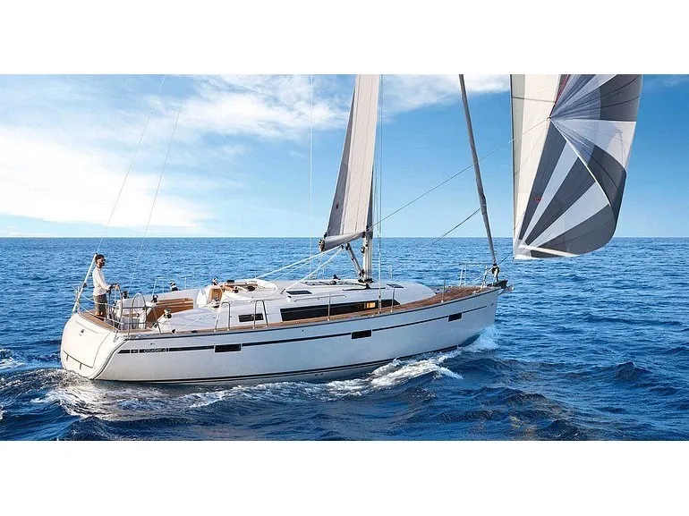 Exterior view of Hermes, a Bavaria Cruiser 41 sailboat at Thessaloniki, Greece