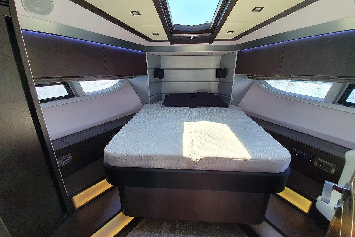 Obession Two, a Galeon 700 Skydeck motor yacht at Novi Vinodolski, Croatia