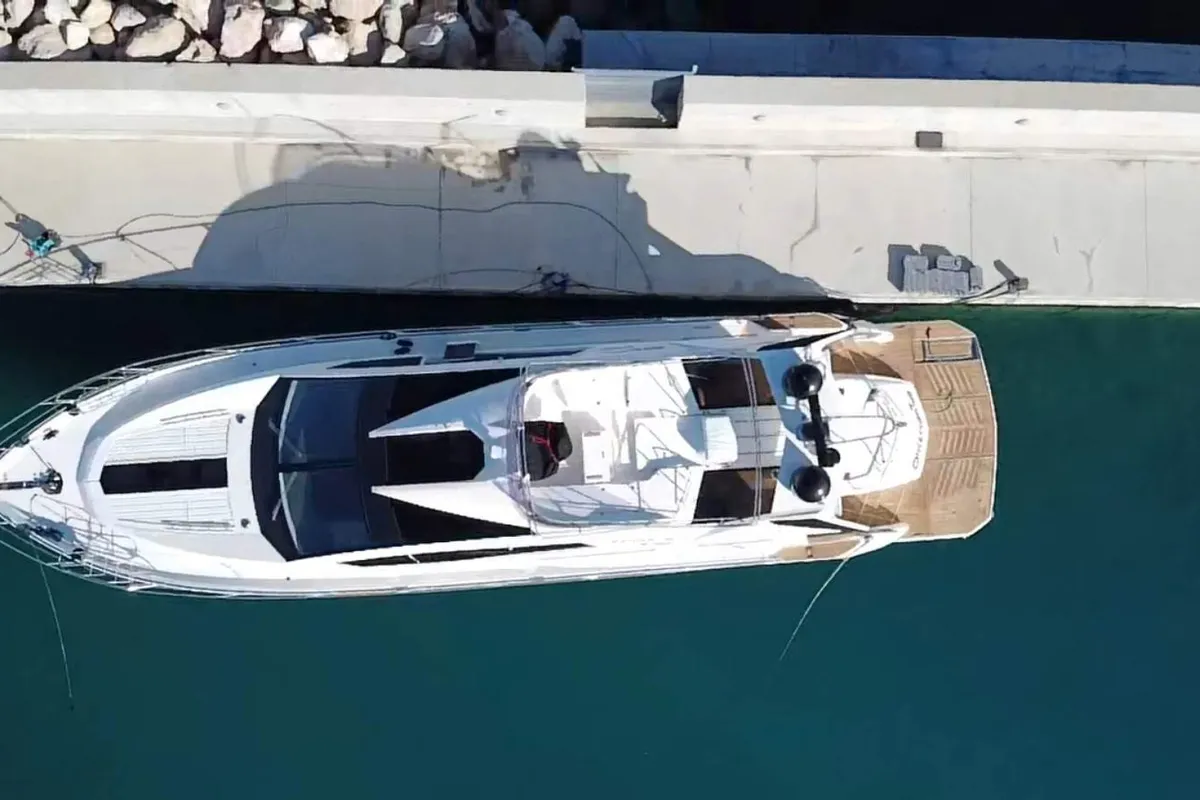 Obession Two, a Galeon 700 Skydeck motor yacht at Novi Vinodolski, Croatia