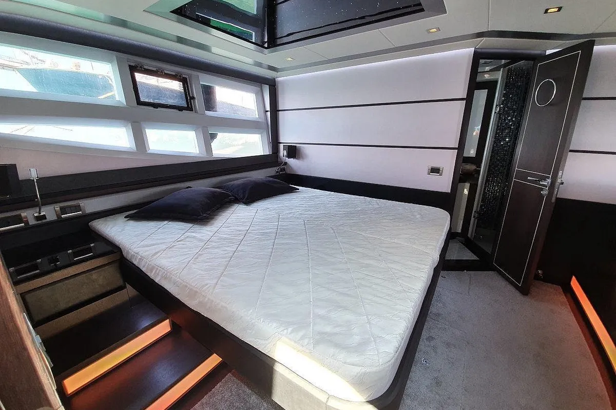 Obession Two, a Galeon 700 Skydeck motor yacht at Novi Vinodolski, Croatia