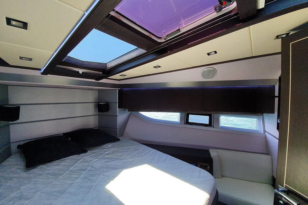 Obession Two, a Galeon 700 Skydeck motor yacht at Novi Vinodolski, Croatia