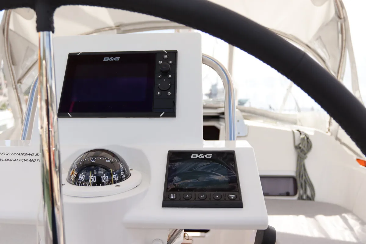Cockpit of Chilli, a Beneteau Oceanis 31 sailboat at Road Town, British Virgin Islands
