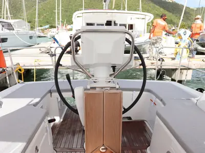 Cockpit of Chilli, a Beneteau Oceanis 31 sailboat at Road Town, British Virgin Islands