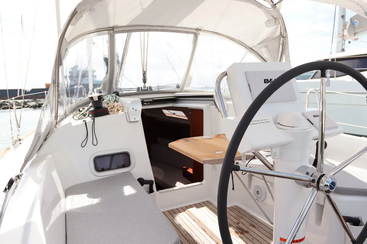 Deck of Chilli, a Beneteau Oceanis 31 sailboat at Road Town, British Virgin Islands