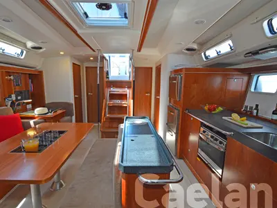 Galley of Kimi, a Hanse 505 sailboat at Kos, Greece