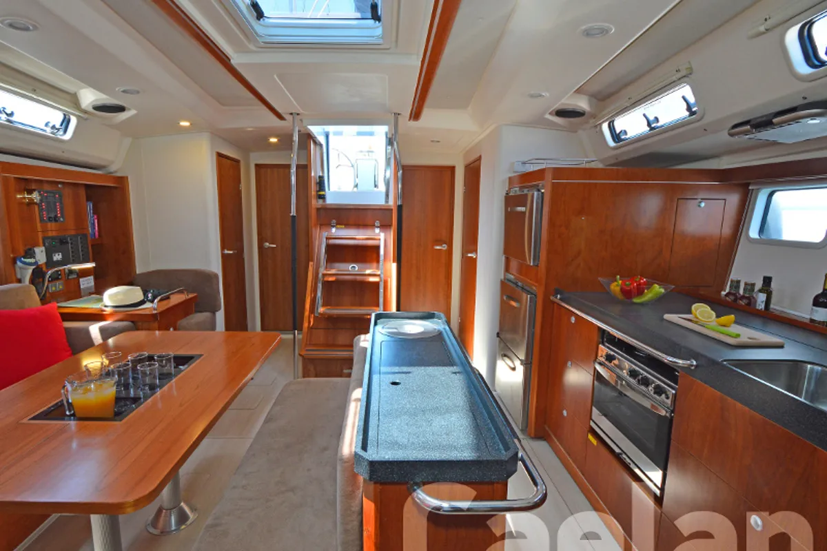 Galley of Kimi, a Hanse 505 sailboat at Kos, Greece