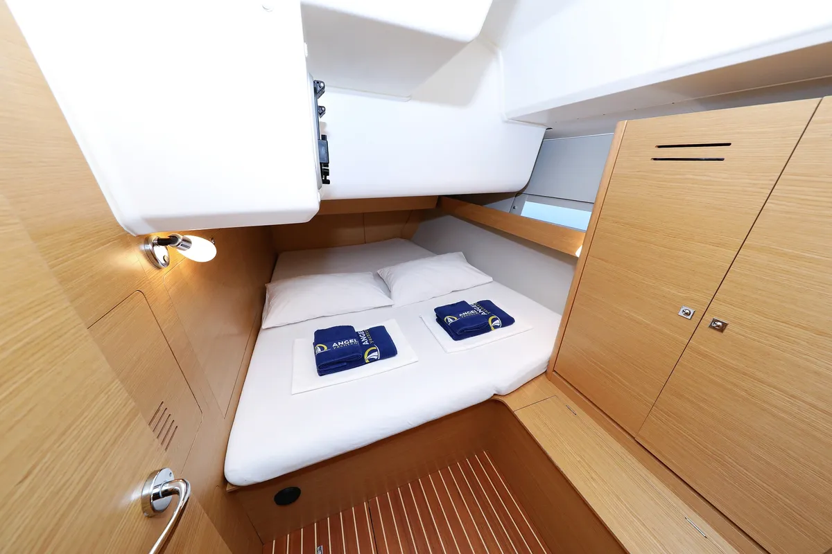 Cabin on Sylke, a Dufour 460 GL sailboat at Grad Biograd na Moru, Croatia