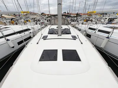 Salon of Sylke, a Dufour 460 GL sailboat at Grad Biograd na Moru, Croatia