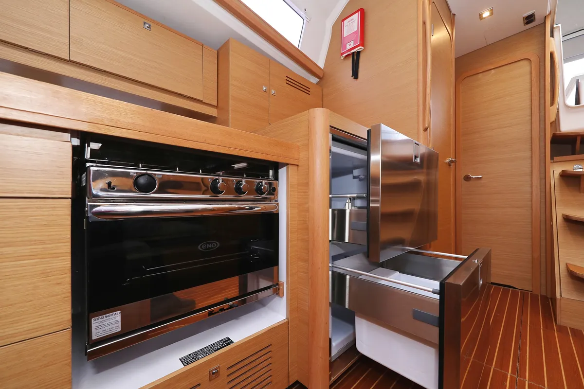 Galley of Sylke, a Dufour 460 GL sailboat at Grad Biograd na Moru, Croatia