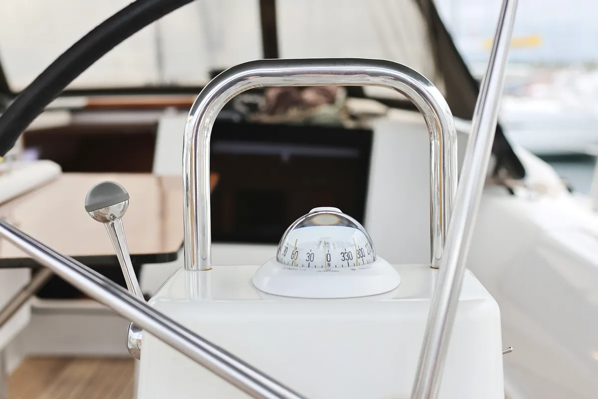 Cockpit of Sylke, a Dufour 460 GL sailboat at Grad Biograd na Moru, Croatia