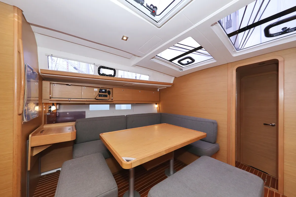 Salon of Sylke, a Dufour 460 GL sailboat at Grad Biograd na Moru, Croatia