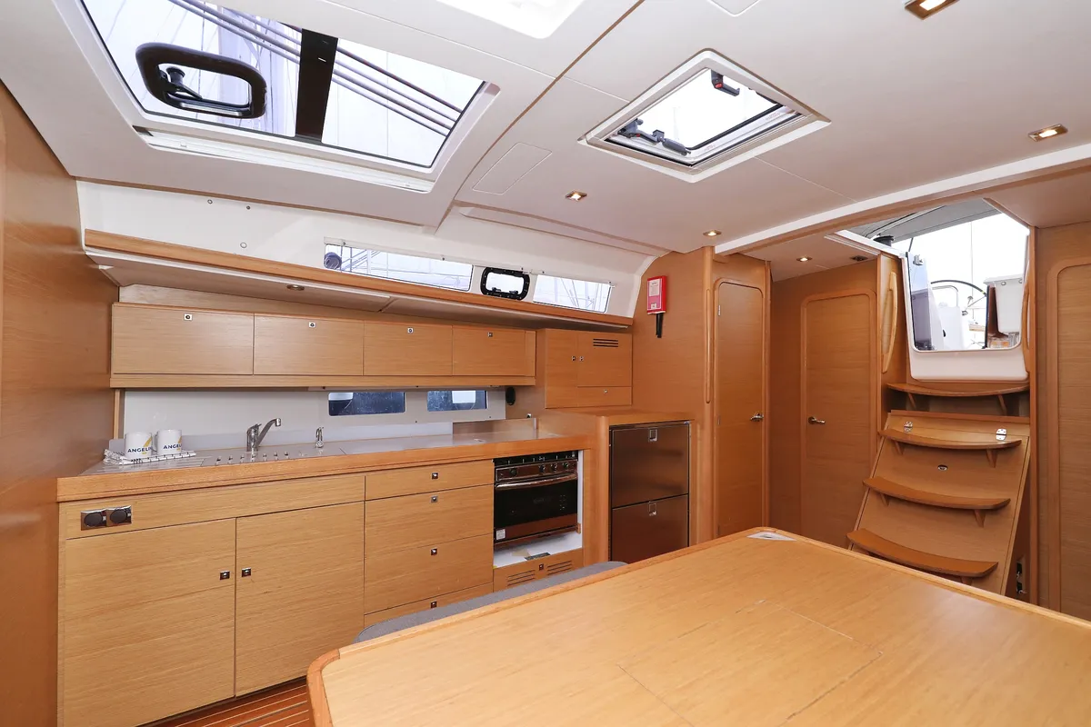 Salon of Sylke, a Dufour 460 GL sailboat at Grad Biograd na Moru, Croatia