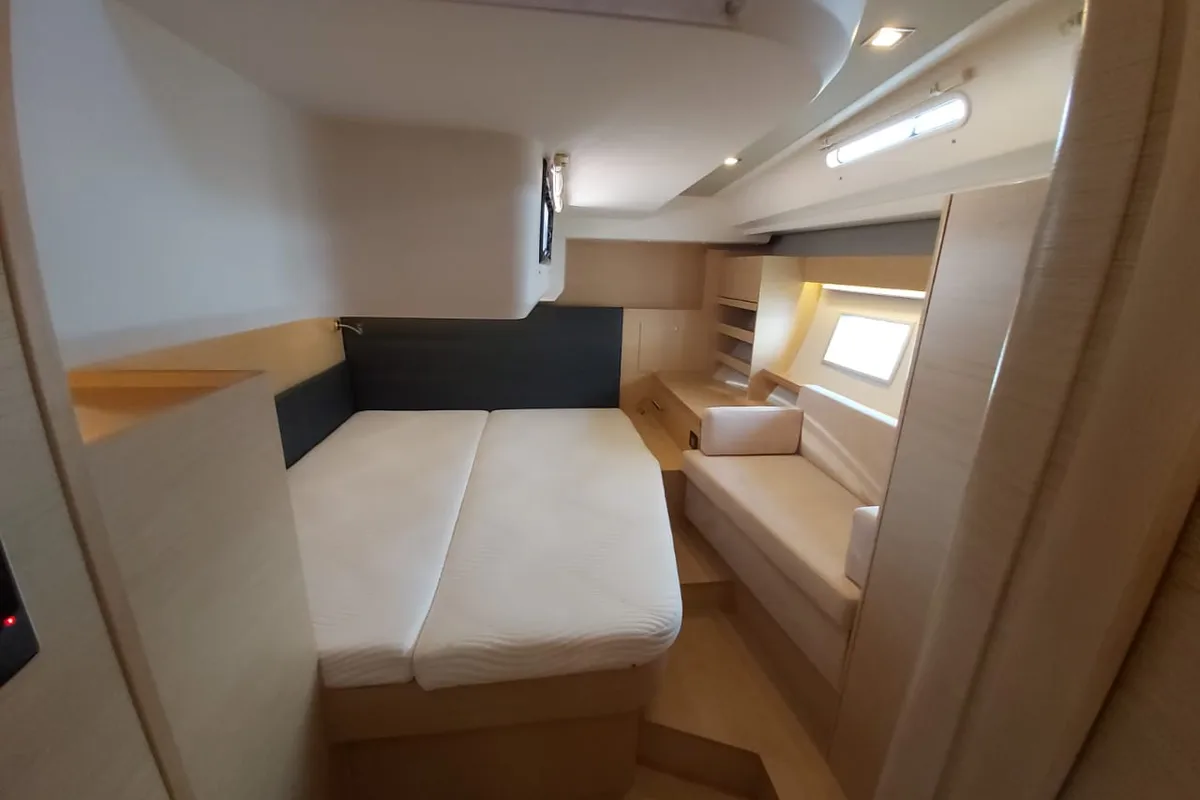 Cabin on Ellora, a Hanse 548 sailboat at Lavrion, Greece