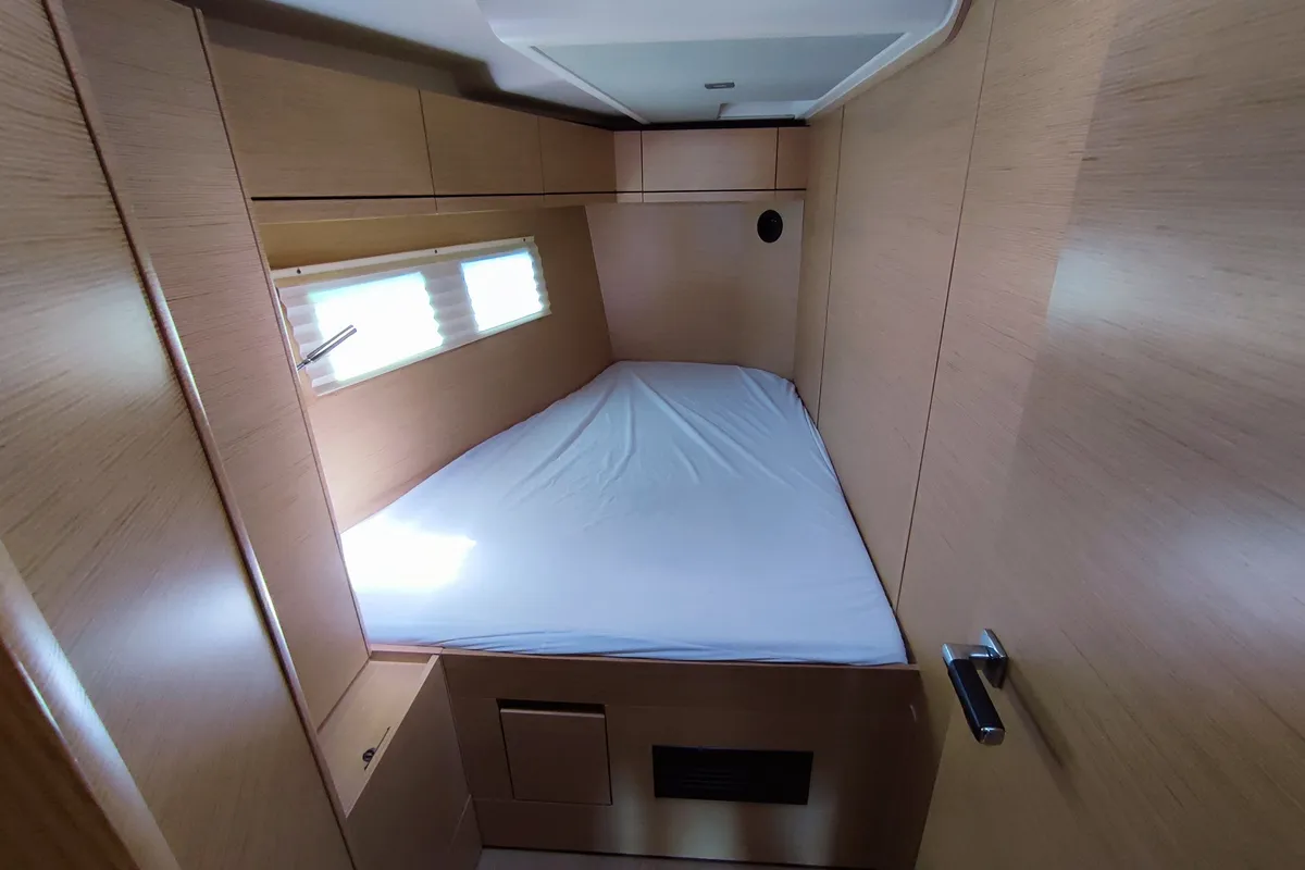 Cabin on Ellora, a Hanse 548 sailboat at Lavrion, Greece