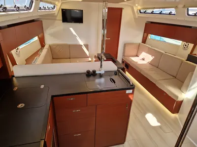 Salon of Nuvola, a Hanse 410 sailboat at Dubrovnik, Croatia