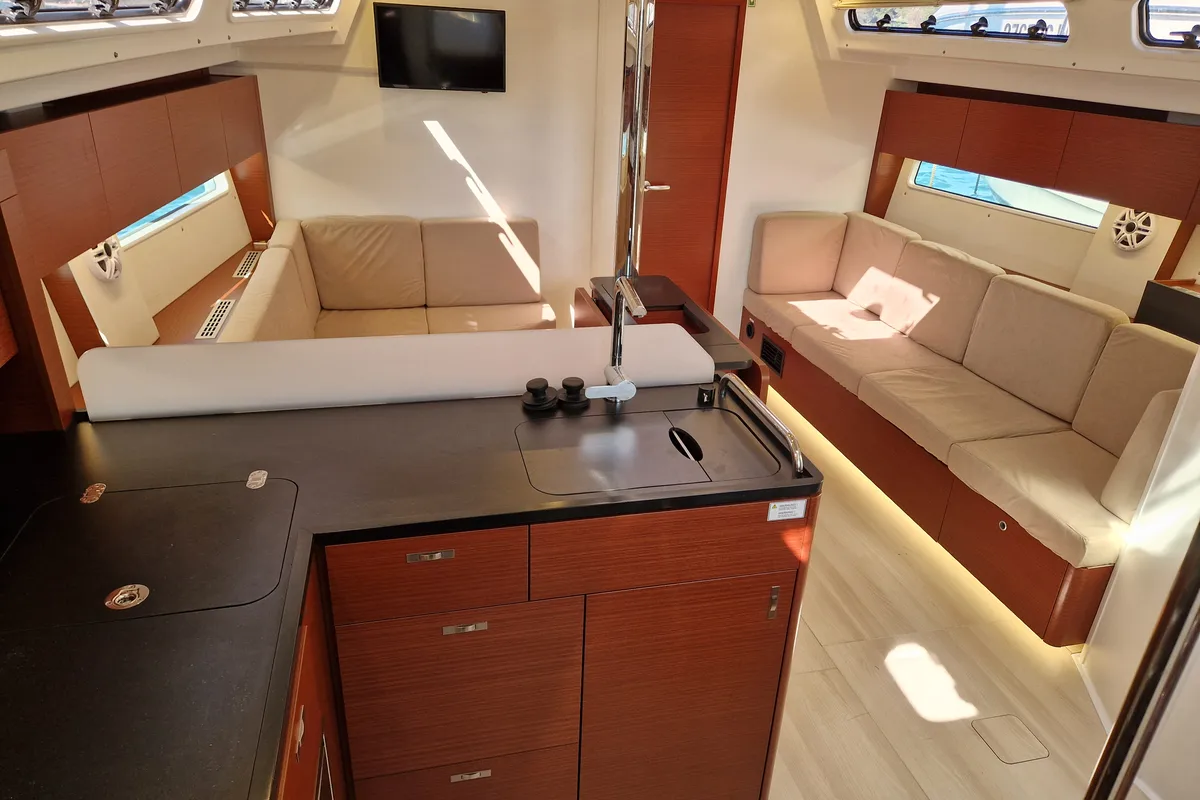 Salon of Nuvola, a Hanse 410 sailboat at Dubrovnik, Croatia