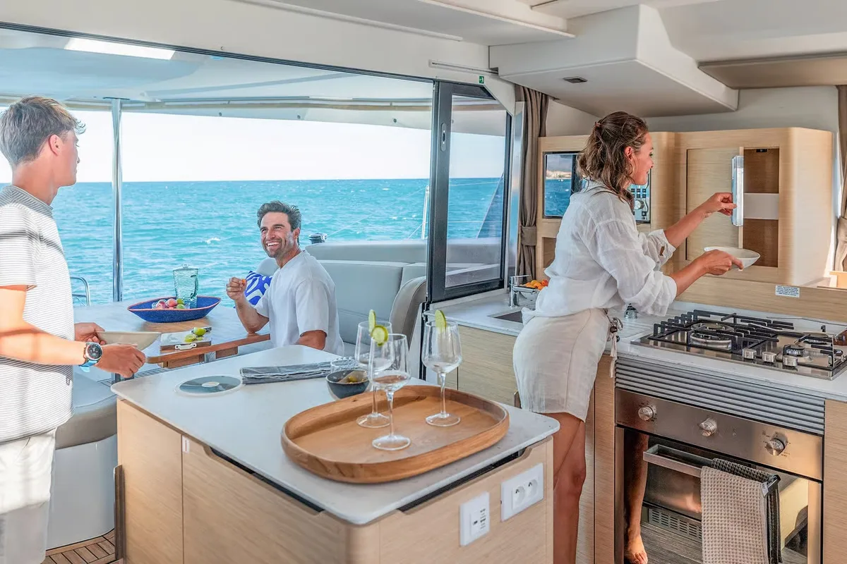 Magic Hour, a Fountaine Pajot FP 44 Quatuor catamaran at Road Town, British Virgin Islands