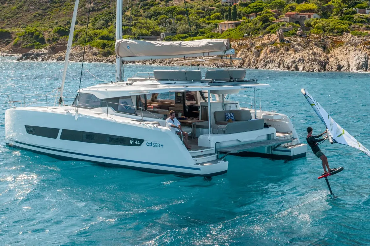 Magic Hour, a Fountaine Pajot FP 44 Quatuor catamaran at Road Town, British Virgin Islands