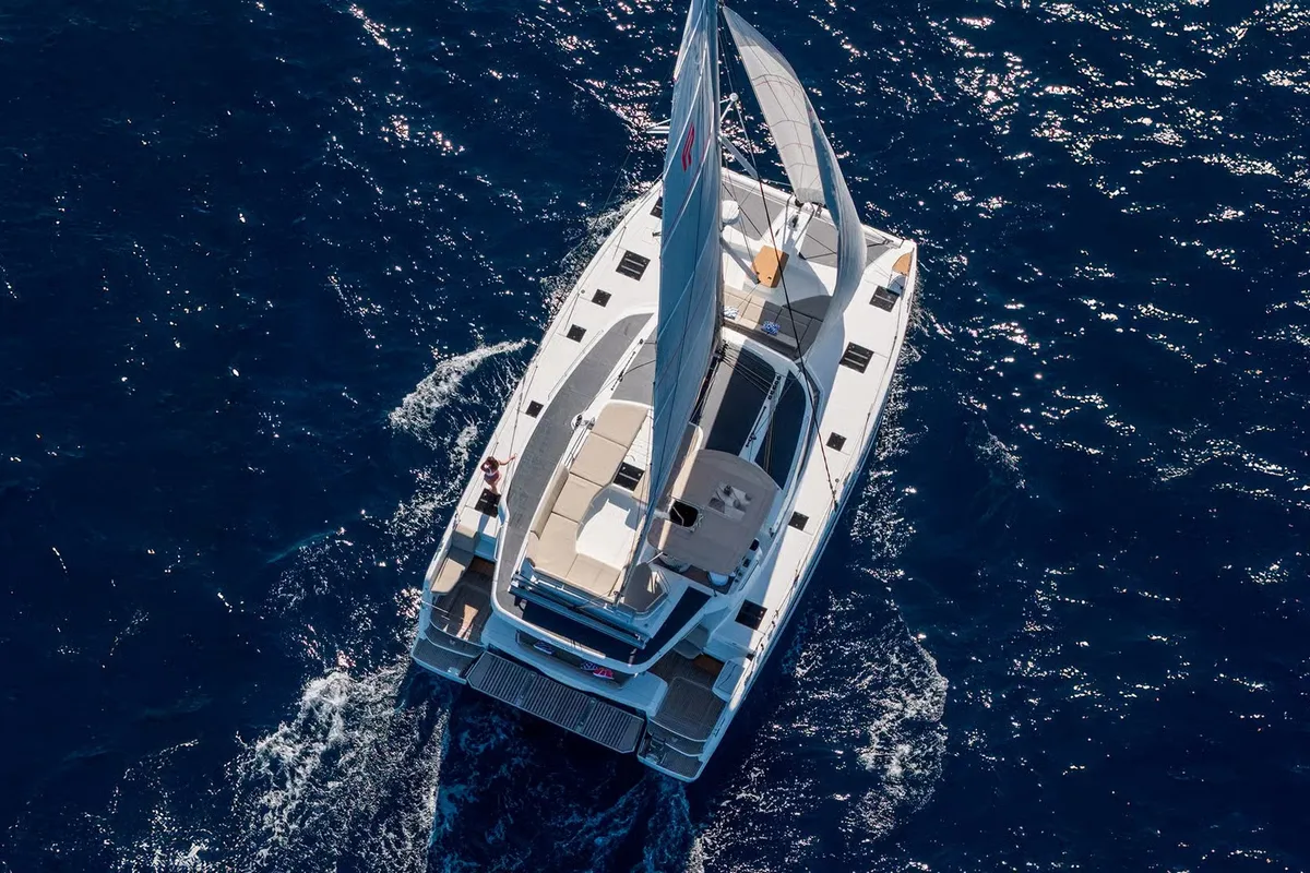 Magic Hour, a Fountaine Pajot FP 44 Quatuor catamaran at Road Town, British Virgin Islands