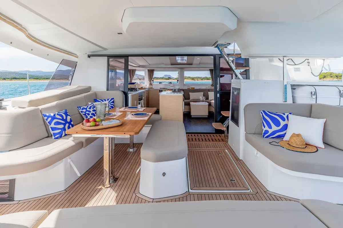 Magic Hour, a Fountaine Pajot FP 44 Quatuor catamaran at Road Town, British Virgin Islands
